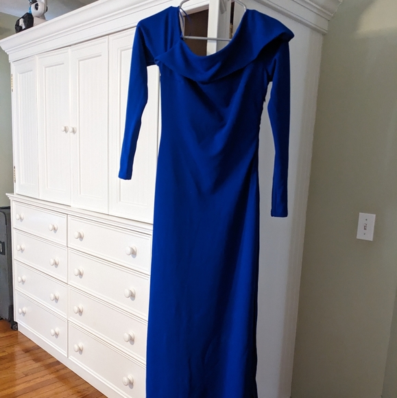 Lea & Viola Royal Blue Long Sleeve Dress - Picture 3 of 5